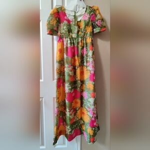 Vintage 1970s Boho Floral Maxi Dress 🏵️❇️